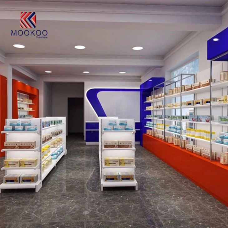 Retail Pharmacy Shop Display Shelves