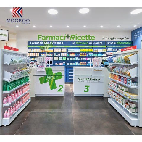 Apotek Butikk Tilpasset Display Showcase